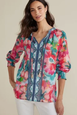 Online Soft Surroundings Evalina Top PinkRanunculus