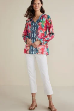 Online Soft Surroundings Evalina Top PinkRanunculus