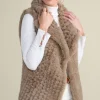 Hot Soft Surroundings Faux Fur Draped Vest Taupe