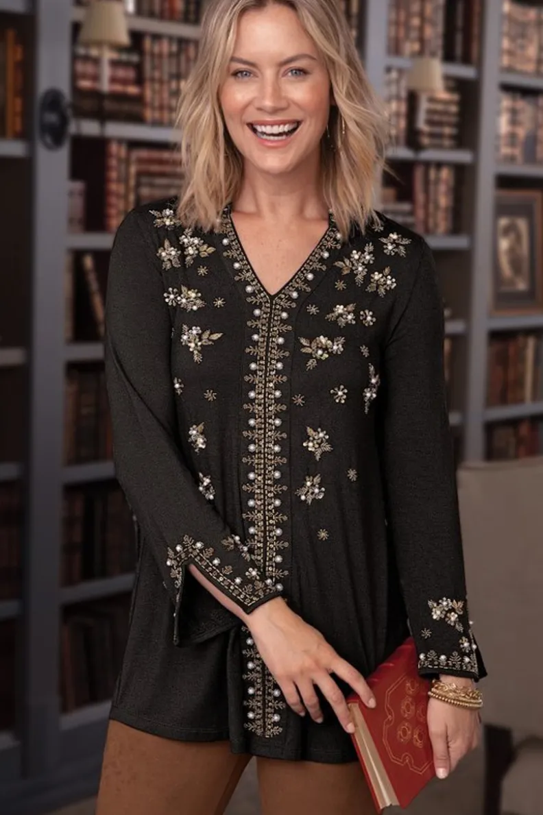 Hot Soft Surroundings Festa Tunic Black