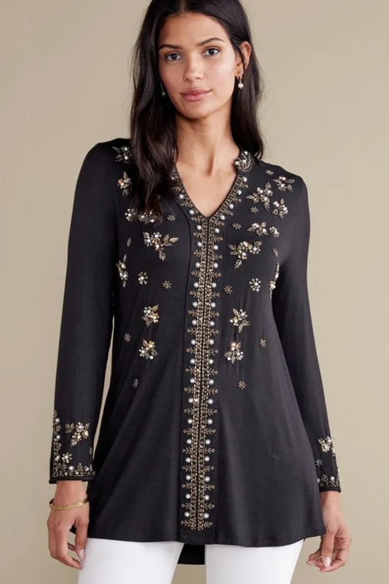 Hot Soft Surroundings Festa Tunic Black