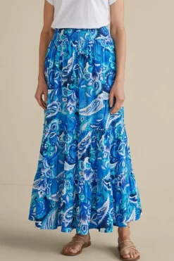 Outlet Soft Surroundings Feyre Maxi Skirt IslandSunPaisleyBlue