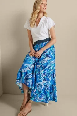 Outlet Soft Surroundings Feyre Maxi Skirt IslandSunPaisleyBlue