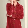 Sale Soft Surroundings Filigree Velvet Boyfriend Shirt