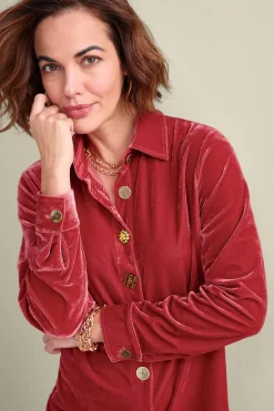 Sale Soft Surroundings Filigree Velvet Boyfriend Shirt