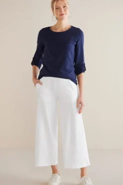 Best Soft Surroundings Fina French Terry Crop Pants Navy