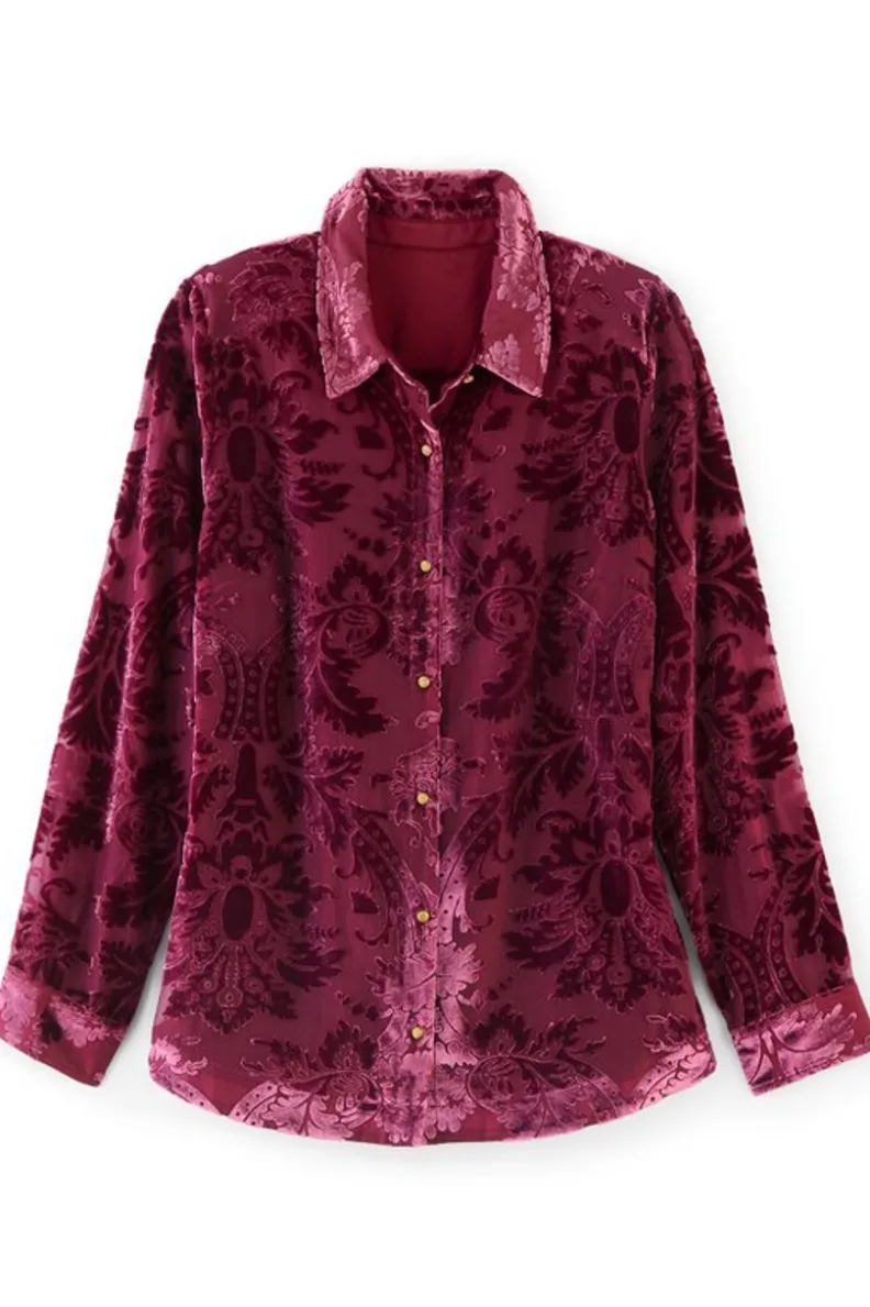 Discount Soft Surroundings Floreat Velvet Shirt