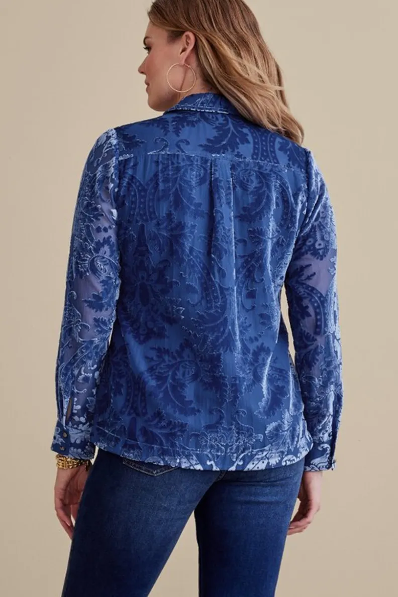 Discount Soft Surroundings Floreat Velvet Shirt