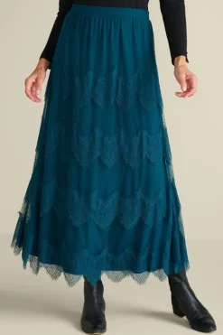 Online Soft Surroundings Frederica Lace Maxi Skirt SailorBlue