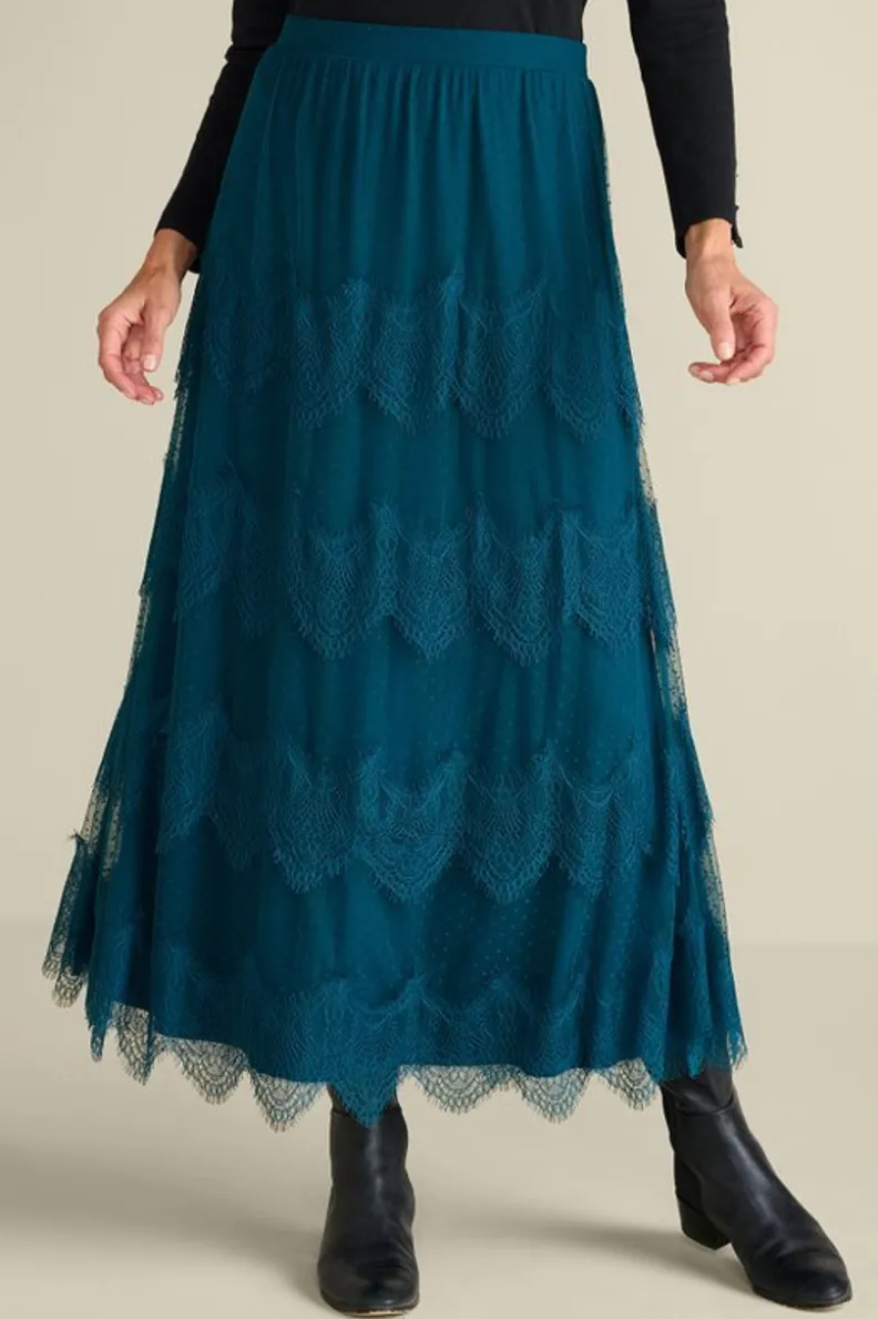 Online Soft Surroundings Frederica Lace Maxi Skirt SailorBlue