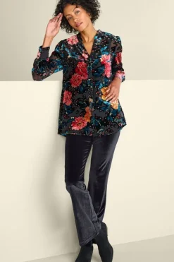 Best Soft Surroundings Gianna Velvet Bootcut Pants Black