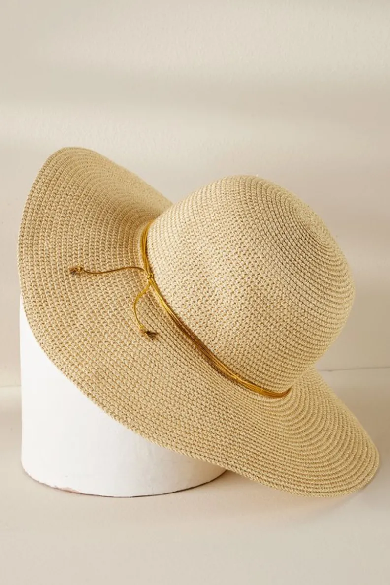 Fashion Soft Surroundings Golda Floppy Hat Natural/Gold