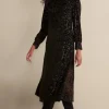 Fashion Soft Surroundings Hadley Velvet Dress BlackAbstract