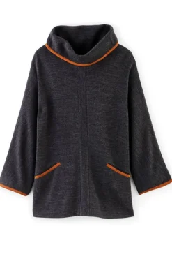 New Soft Surroundings Hanna Convertible Tunic CharcoalHeather