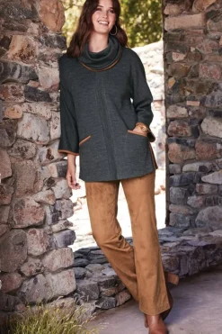 New Soft Surroundings Hanna Convertible Tunic CharcoalHeather