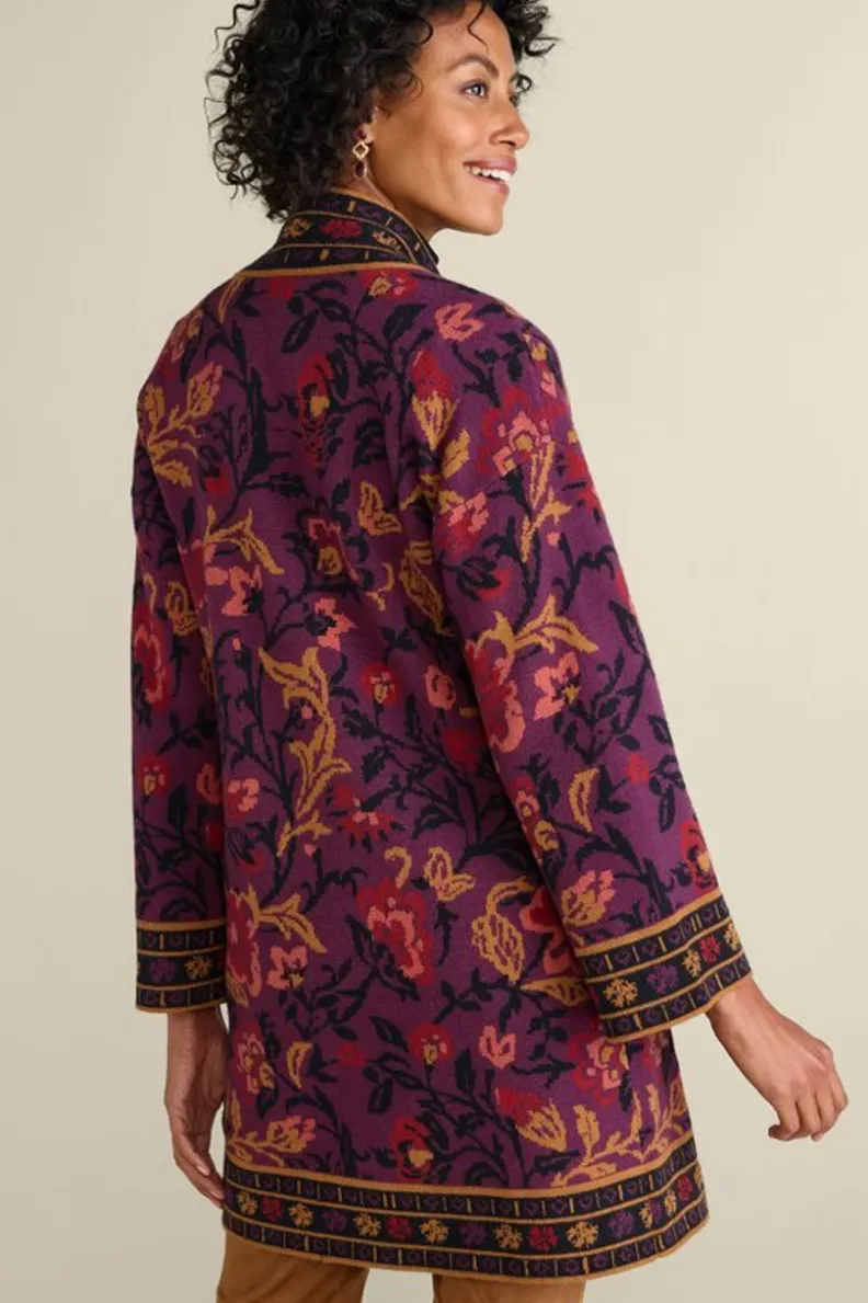 Clearance Soft Surroundings Haven Jacquard Cardigan WinterGardenJacquard