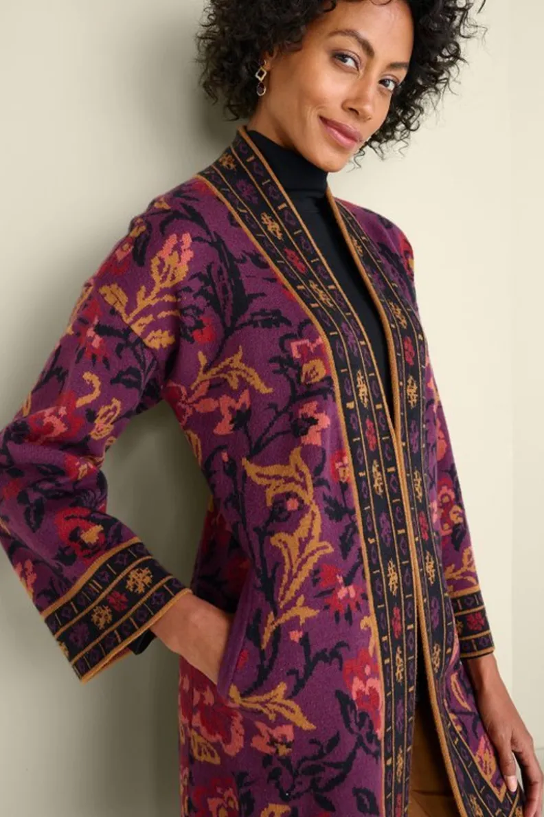 Clearance Soft Surroundings Haven Jacquard Cardigan WinterGardenJacquard