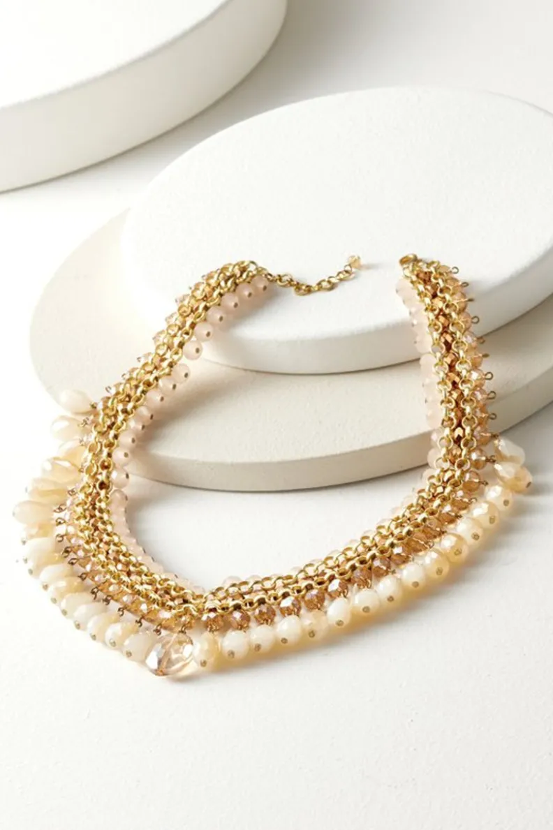 Clearance Soft Surroundings Hazel Bead Drops Necklace BrownMulti