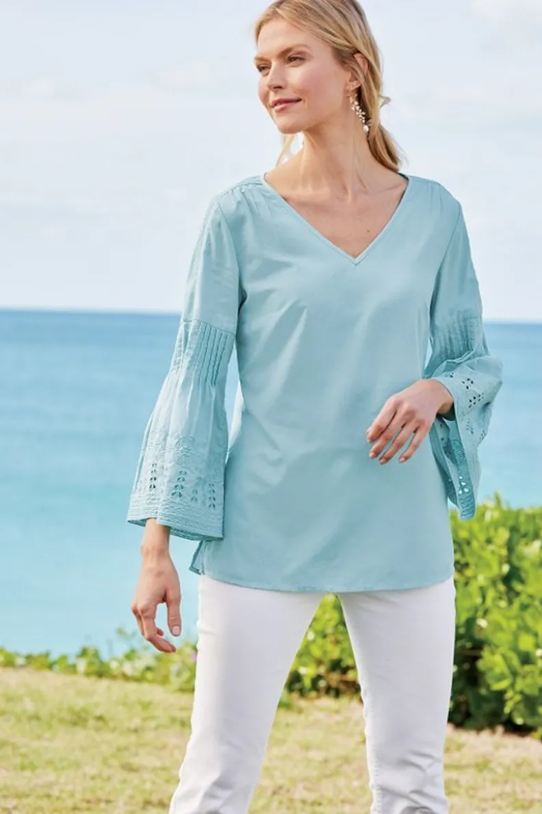 Discount Soft Surroundings Heloise Eyelet Sleeve Tunic