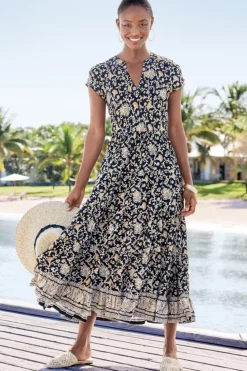 Outlet Soft Surroundings Hollis Midi Dress LisbonFloralNeutral