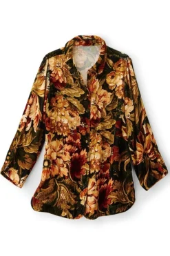 Best Soft Surroundings Icon Silk Velvet Poets Tunic Shirt
