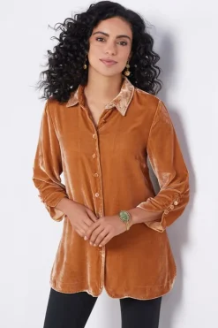 Best Soft Surroundings Icon Silk Velvet Poets Tunic Shirt