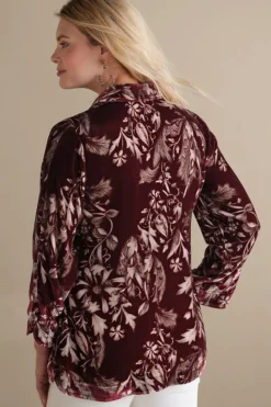 Best Soft Surroundings Icon Silk Velvet Poets Tunic Shirt