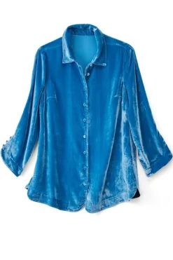 Best Soft Surroundings Icon Silk Velvet Poets Tunic Shirt