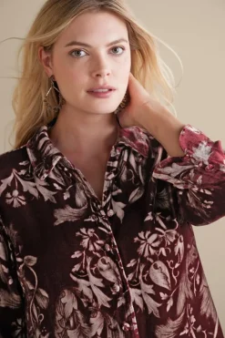 Best Soft Surroundings Icon Silk Velvet Poets Tunic Shirt