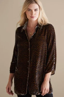 Best Soft Surroundings Icon Silk Velvet Poets Tunic Shirt