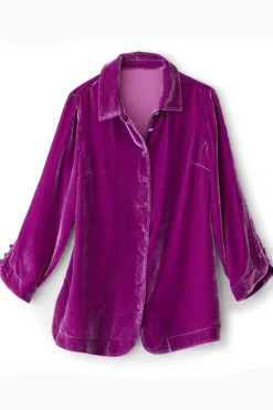 Best Soft Surroundings Icon Silk Velvet Poets Tunic Shirt