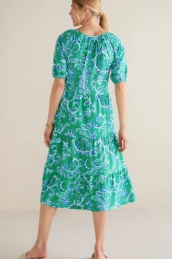 Best Soft Surroundings Ilana Midi Dress GreenLeafIkat