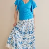 Hot Soft Surroundings Imani Maxi Skirt BlueDreamEmbroidery