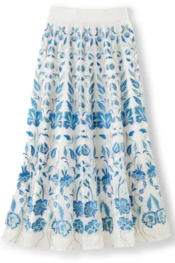 Hot Soft Surroundings Imani Maxi Skirt BlueDreamEmbroidery