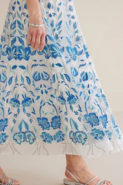 Hot Soft Surroundings Imani Maxi Skirt BlueDreamEmbroidery