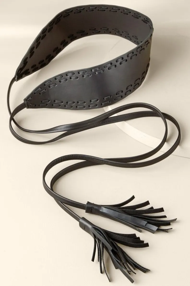 Sale Soft Surroundings Irena Whipstitch Belt Black