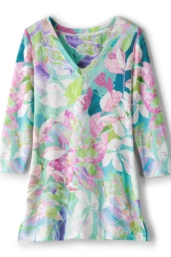 Online Soft Surroundings Iris 3/4 Sleeve Tunic TropicalMulti