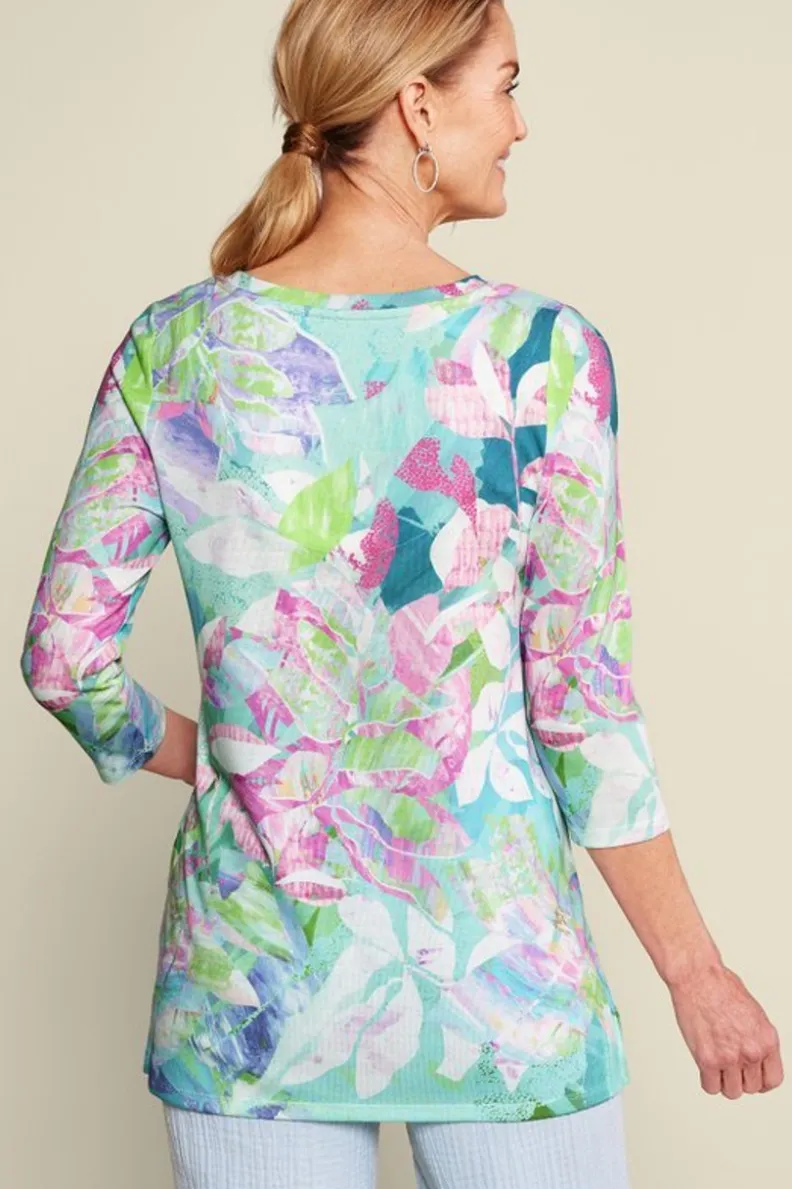 Online Soft Surroundings Iris 3/4 Sleeve Tunic TropicalMulti