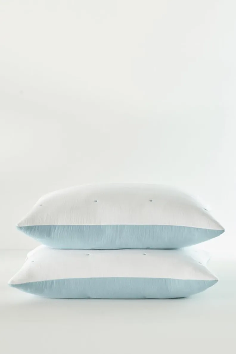 Fashion Soft Surroundings Ivy May Reversible Gauze Sham Indigo/White