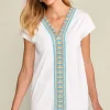 Sale Soft Surroundings Izabel Embroidered Tee White