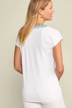 Sale Soft Surroundings Izabel Embroidered Tee White