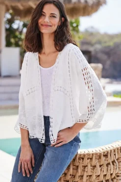 New Soft Surroundings Jasmine Lace Wrap Alabaster