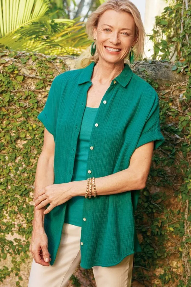 Hot Soft Surroundings Je Veux Gauze Top