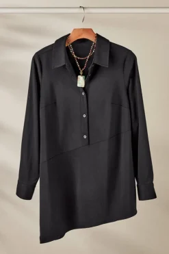 Best Soft Surroundings Jeanne Asymmetrical Tunic Black