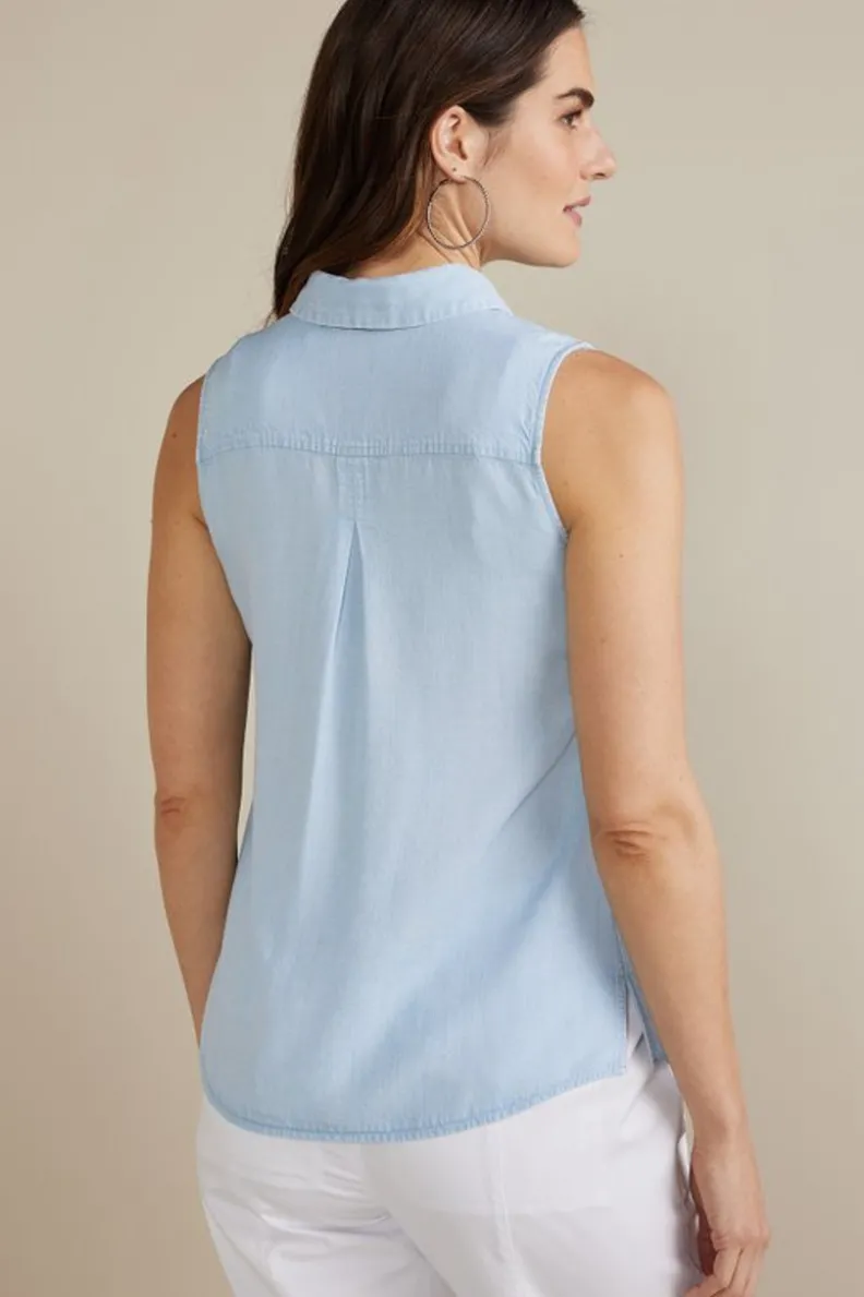 Online Soft Surroundings Jennifer Tencel™ Tank LightChambray