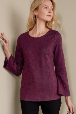 New Soft Surroundings Jeri Jacquard Top MultiFloral