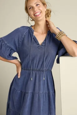 Best Soft Surroundings Jessanne Tencel™ Midi Dress DarkMediumIndigo