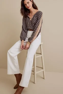 Clearance Soft Surroundings Jolene Blouse NeutralGeo