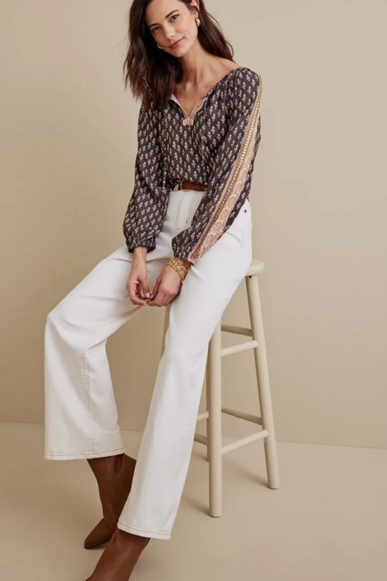 Clearance Soft Surroundings Jolene Blouse NeutralGeo