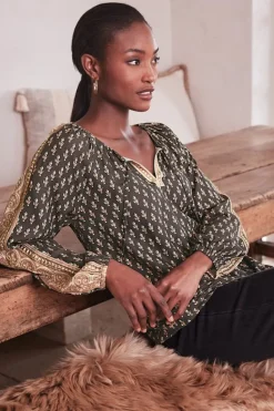 Clearance Soft Surroundings Jolene Blouse NeutralGeo